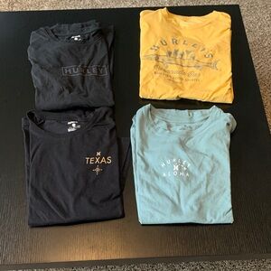 Men’s Bundle Hurley Graphic T-Shirts in Black, Yellow, and Teal